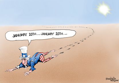 Political Cartoon U.S. Uncle Sam Biden January 20