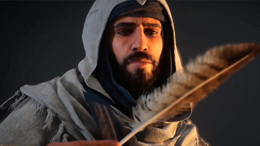 Best Assassin&#039;s Creed protagonists: Basim holding a feather during Assassin&#039;s Creed Mirage. 