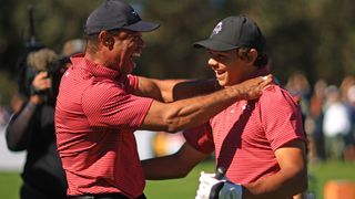 Tiger and Charlie Woods during the PNC Championship