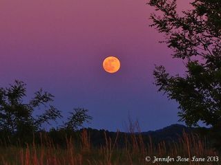 Flower Moon in Colorful Sky