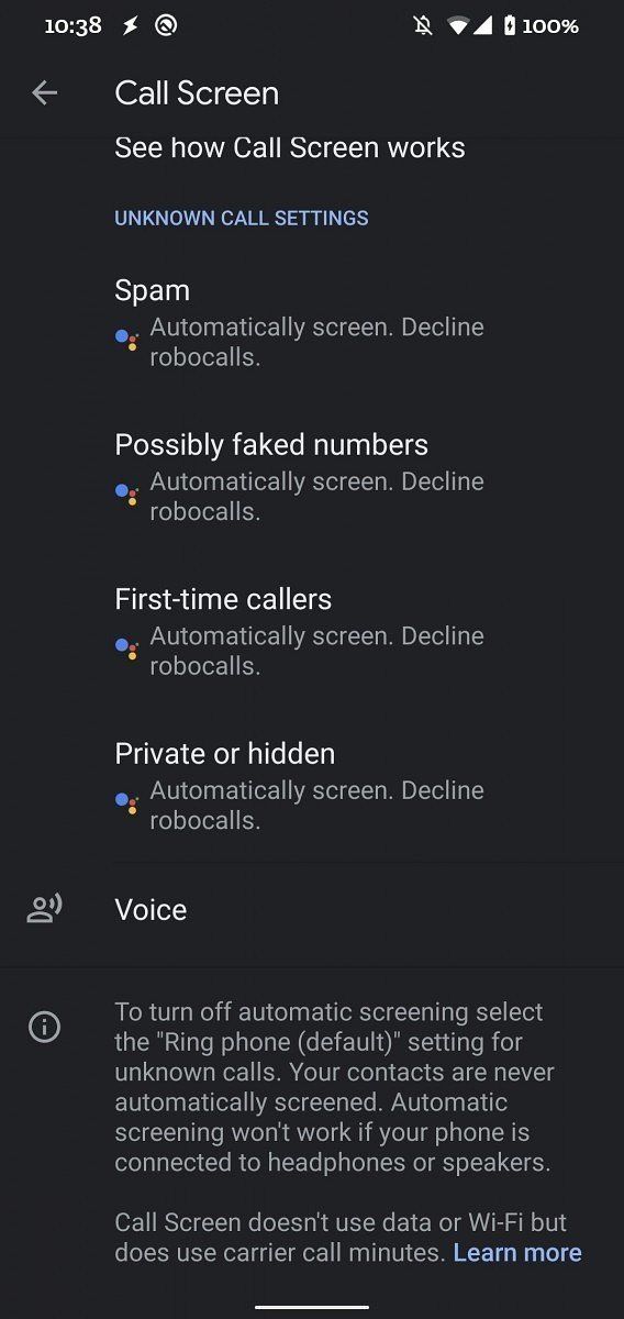 Pixel Automatic Call Screen Feature