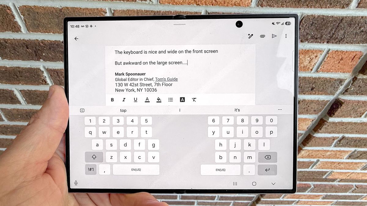 Galaxy Z Fold 8 shown held in-hand