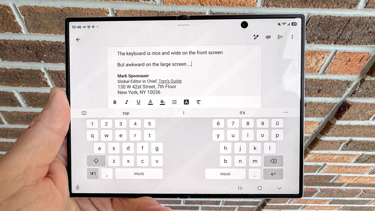 Galaxy Z Fold 8 shown held in-hand
