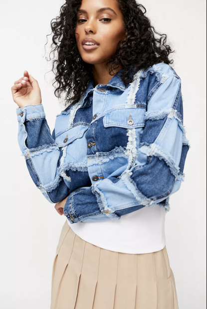 Urban Outfitters The Ragged Priest Destiny Patchwork Denim Jacket