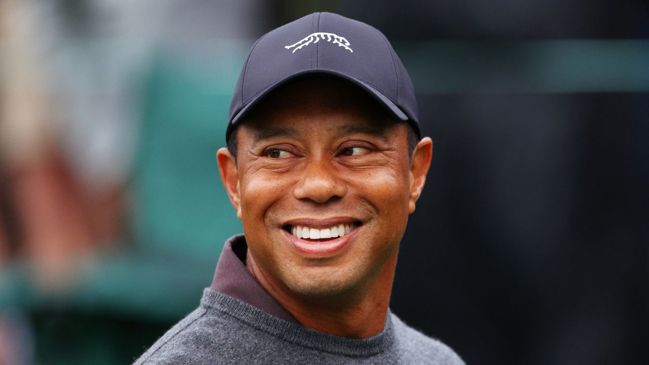 Tiger Woods during a practice round before The Masters