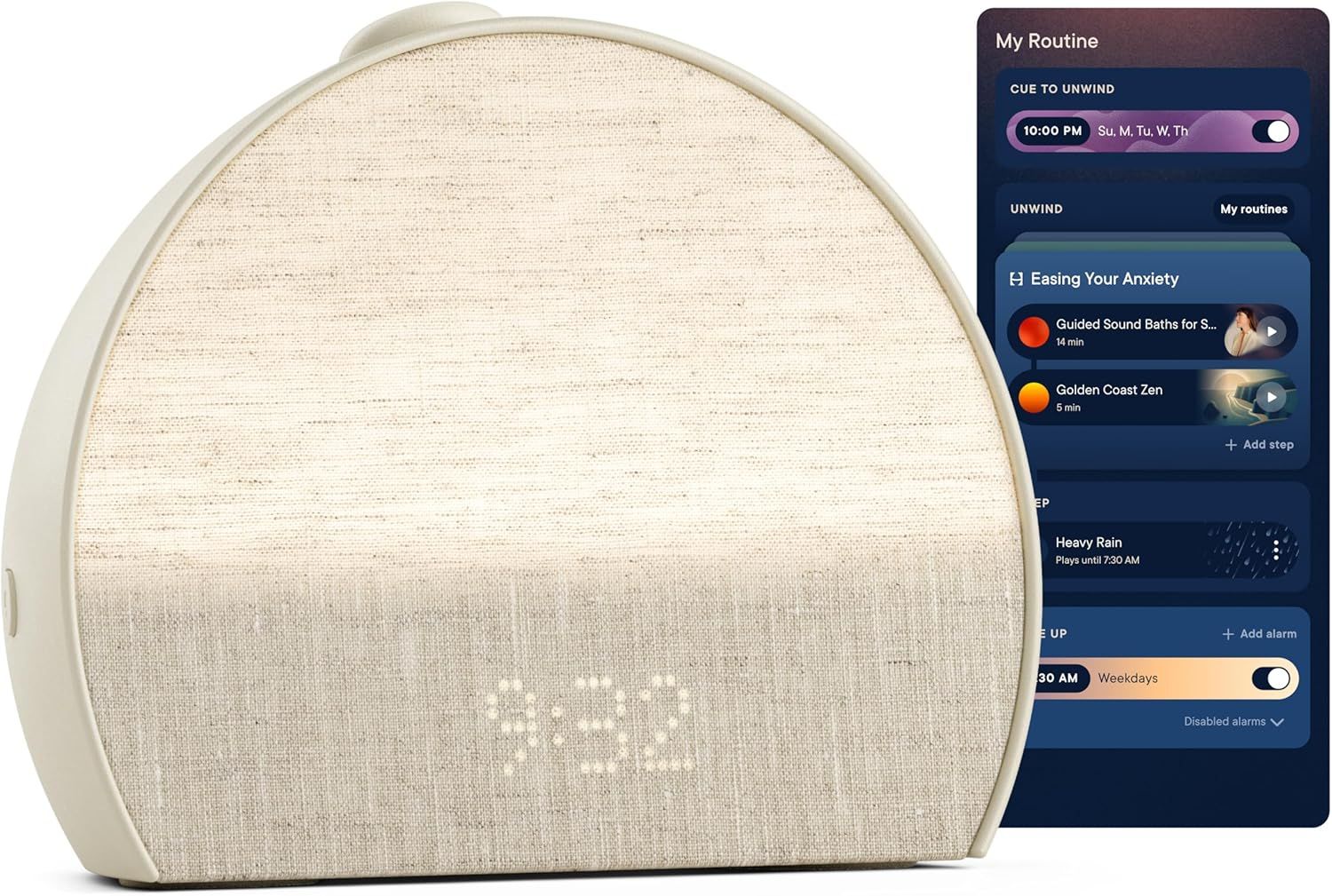 Hatch Restore 3 Sunrise Alarm Clock, Sound Machine, Smart Light (putty) - White Noise, Screen-Free Sleep Routine