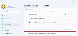 Show my taskbar on all displays