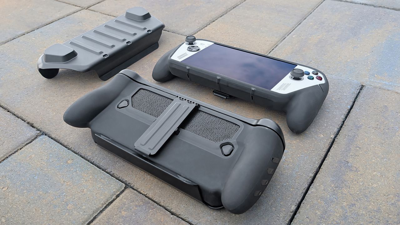 dBrand Killswitch installed on a face-down Xbox Ally X and a face-up Xbox Ally.