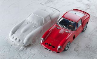 1962 Ferrari 250 GTO model incased in shell