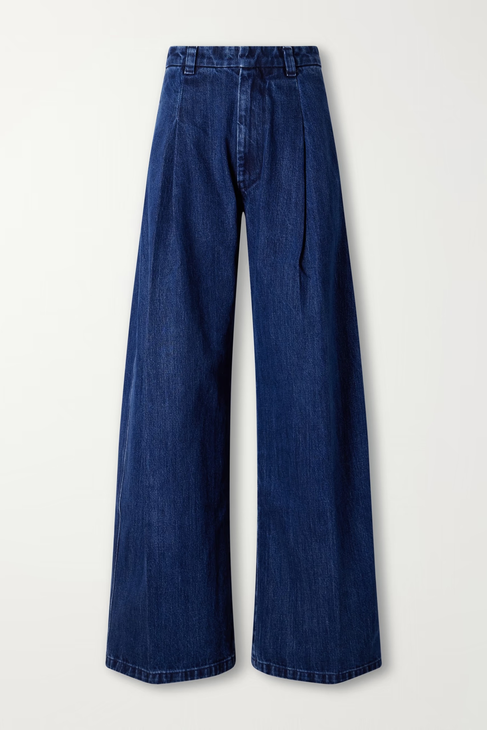 R&amp;ugrave;adh, The Crewe Pleated Recycled High-Rise Wide-Leg Jeans