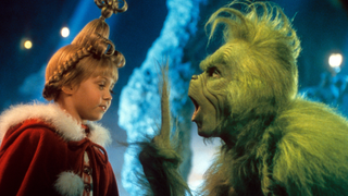 Taylor Momsen and Jim Carrey in How the Grinch Stole Christmas