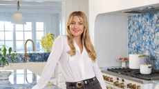 kate hudson in her blue kitchen