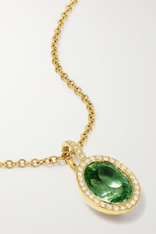 + Net Sustain 18-Karat Recycled Gold, Tourmaline and Diamond Necklace