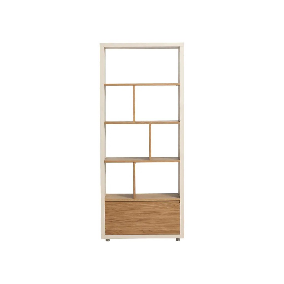 Open-backed bookcase with lower drawer