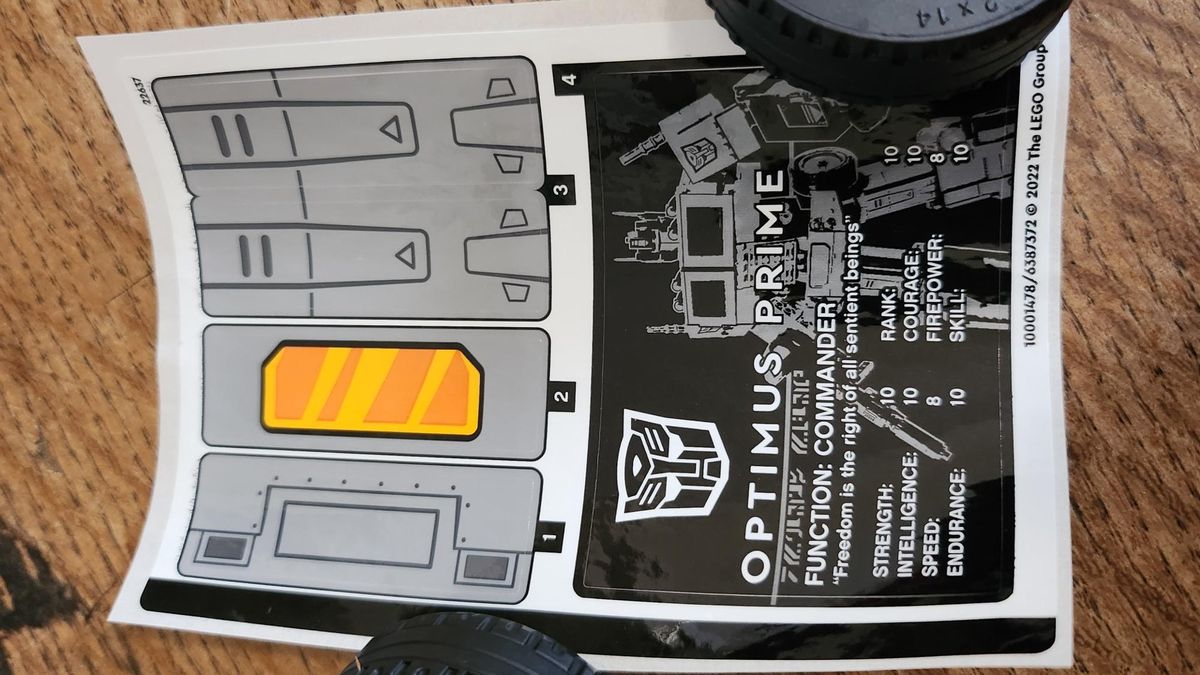 Lego Icons Optimus Prime (10302)_Stickers