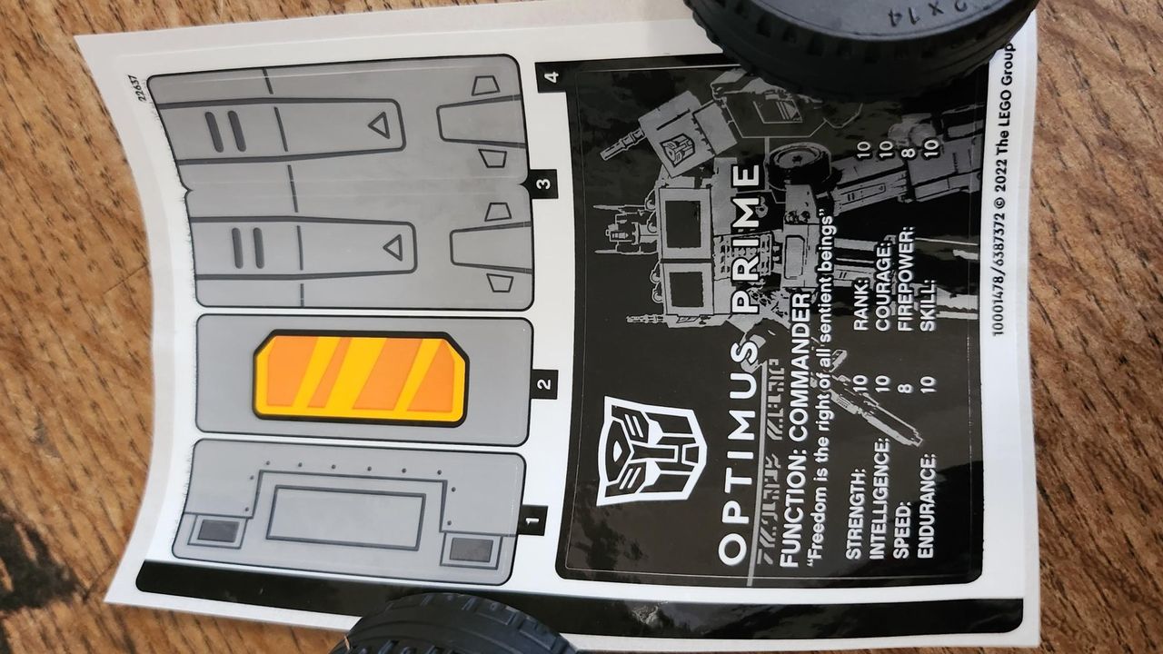 Lego Icons Optimus Prime (10302)_Stickers