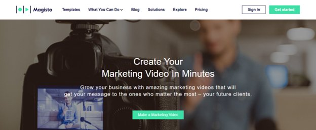 Website screenshot for Magisto