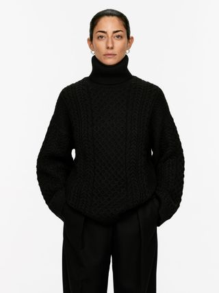 Cable-Knit Wool Jumper