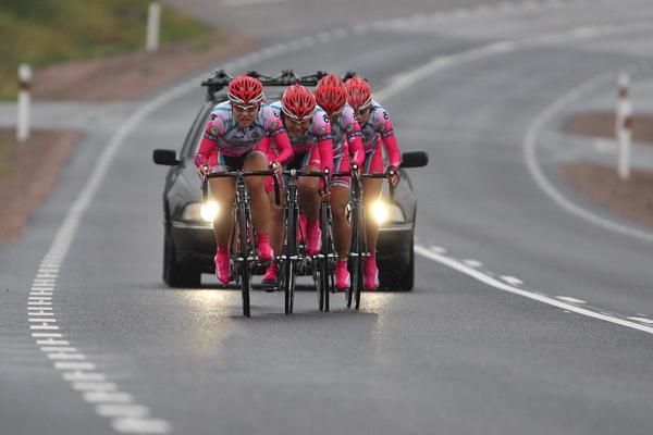 Giant Pro Cycling were in tight formation