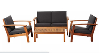 Valencia Eucalyptus Patio Deep Seating Set with Black Cushions (4 pcs.) for $699, at Sam's Club