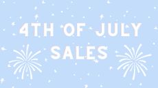4th of July sale on blue background