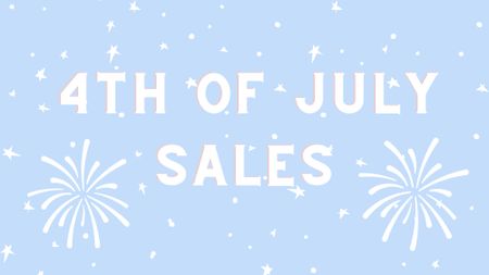 4th of July sale on blue background