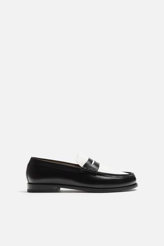 Contrast Leather Penny Loafers