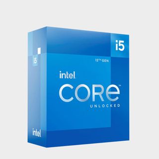 Intel Core i5-12600K packaging on a plain background