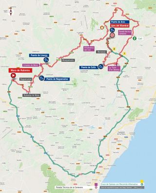 2019 Vuelta a Espana Stage 6 - Map