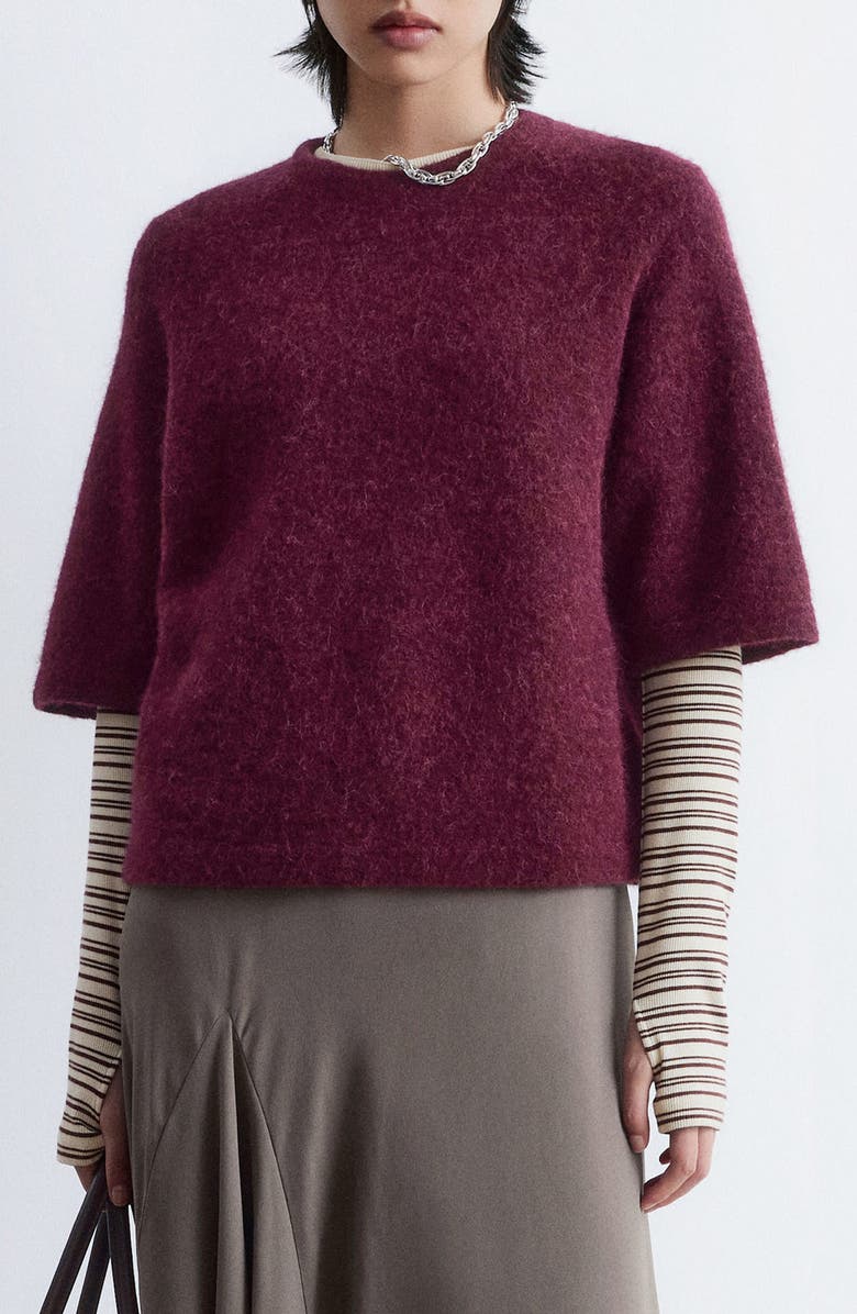 Alpaca &amp;amp; Wool Blend Elbow Sleeve Sweater
