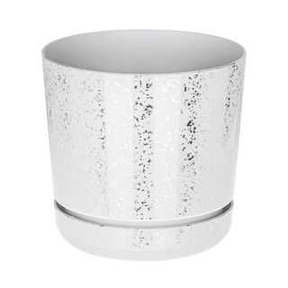 KORAD White with Silver Flecks Indoor Plant Pot