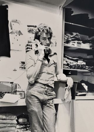 Paul Smith in the 1970s, in his first shop in Nottingham