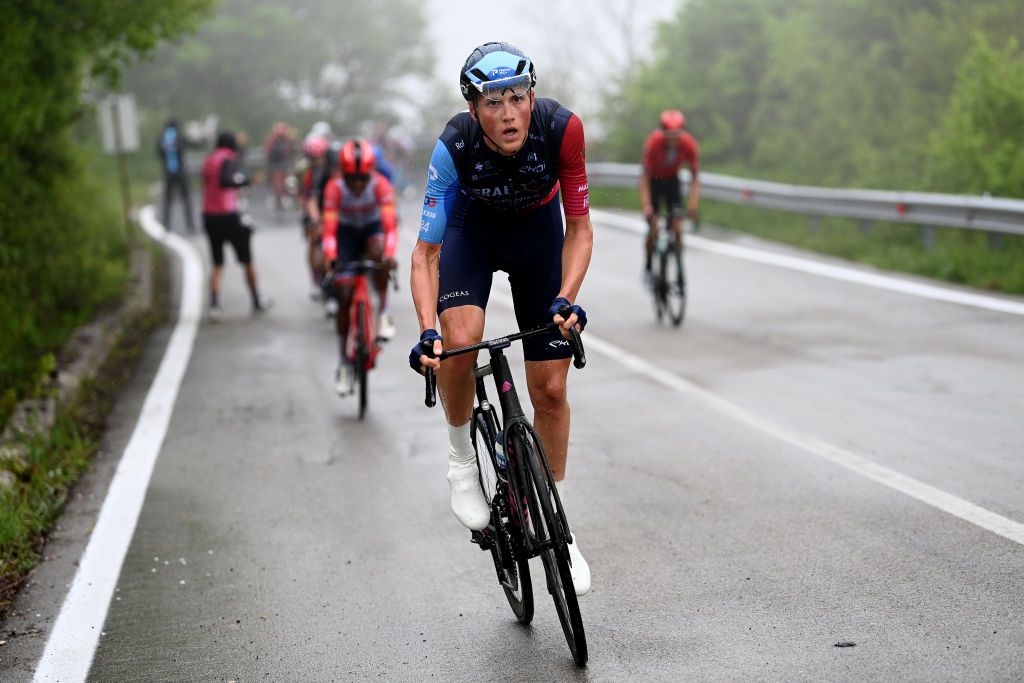 LAGO LACENOBAGNOLI IRPINO ITALY MAY 09 Marco Frigo of Italy and Team Israel Premier Tech competes during the 106th Giro dItalia 2023 Stage 4 a 175km stage from Venosa to Lago Laceno 1059m Bagnoli Irpino UCIWT on May 09 2023 in Lago Laceno 1059m Bagnoli Irpino Italy Photo by Tim de WaeleGetty Images