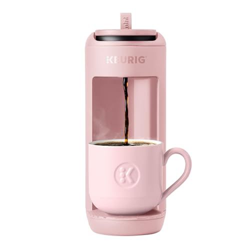 Keurig K-Mini Mate Single Serve K-Cup Pod Coffee Maker, Brews Up to 12 Oz Cup, Compact Portable Coffee Machine for Small Spaces, Great for Dorms &amp;amp; Offices, Pink Sands