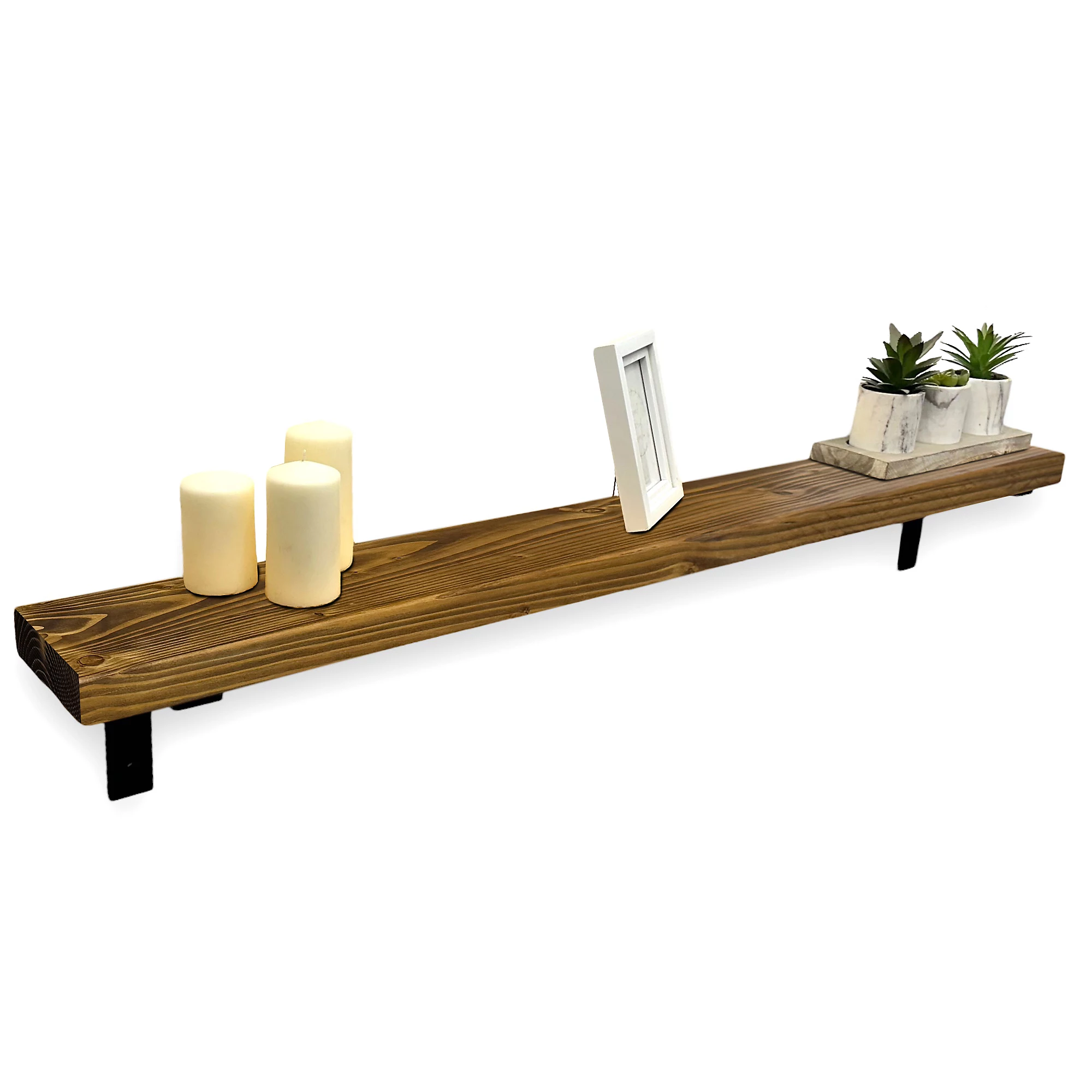 Radiator Shelf, Narrow Hallway Wall Board (Tudor Oak, 40cm Long)