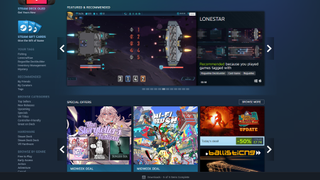 The Steam store home page in the Steam app.