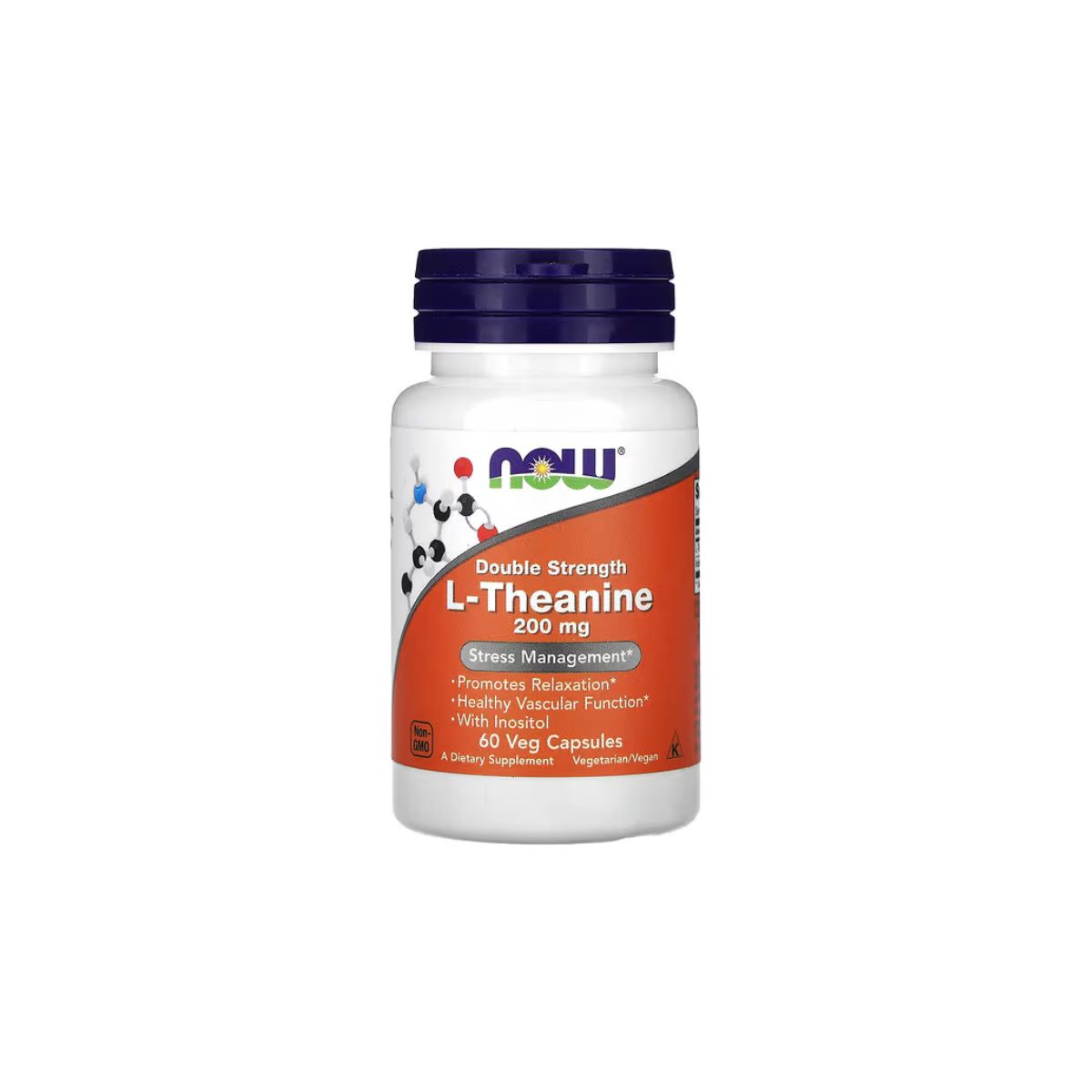 NOW Foods, L-Theanine, 60 Veg Capsules