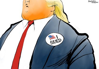 Political Cartoon U.S. Trump 2020 lawsuits