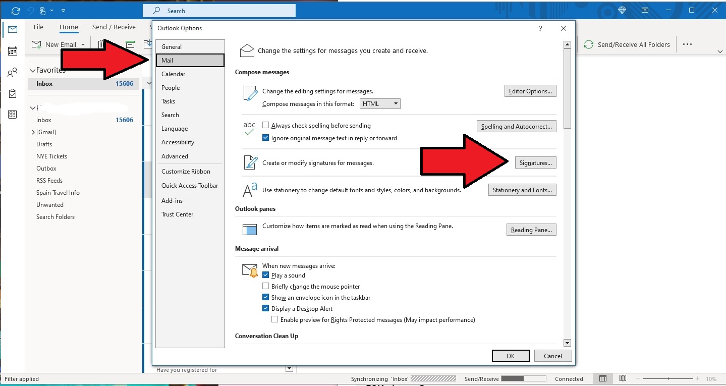 How to change signature in Outlook