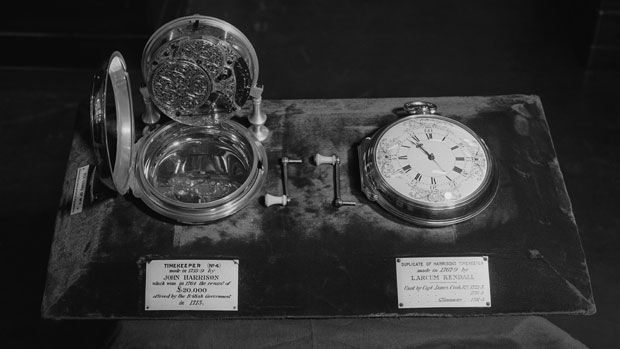 John Harrison&amp;#039;s chronometer which won the original Longitude Prize in 1714