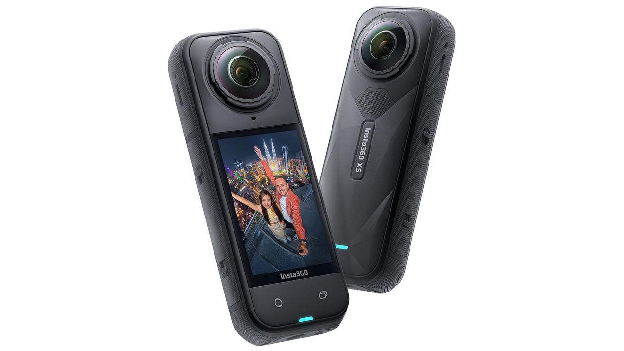 Insta360 X5 on a white background