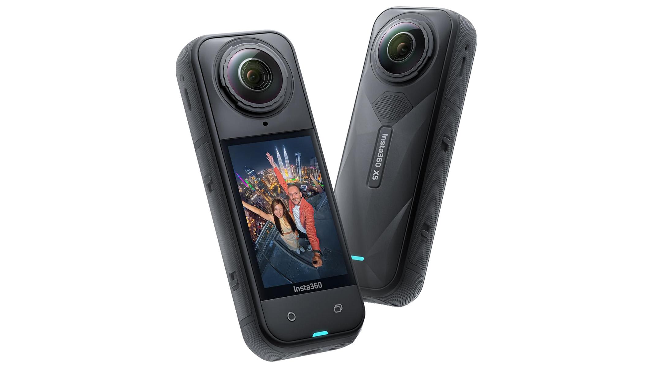 Insta360 X5 on a white background