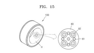 En bild från Samsungs smartring-patent som visar en ring med sensorer på insidan.