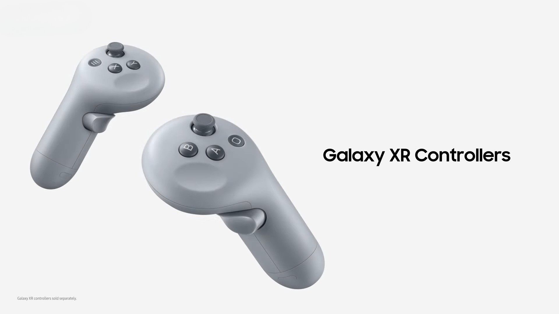 The Galaxy XR controllers on a plain background