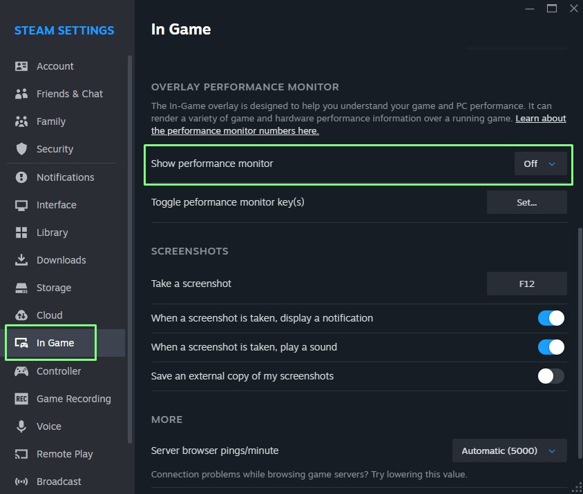 New Steam Performance Overlay