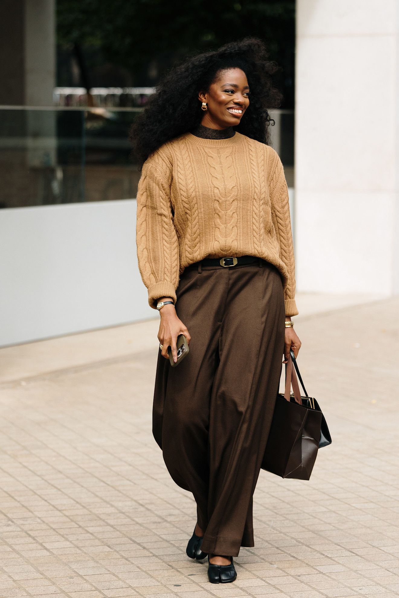 woman wearing sweater and balloon pants