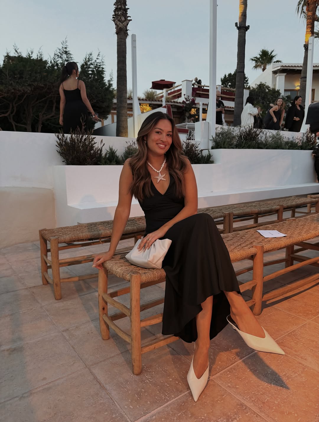 Influencer Vanessa Rose Blair wearing a Marks and Spencer's dress.