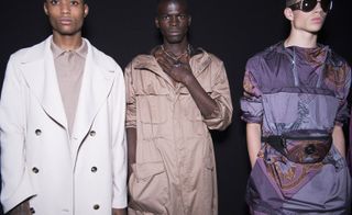 3 male models in various outerwear