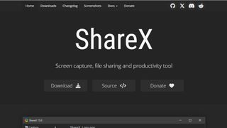Website screenshot for ShareX