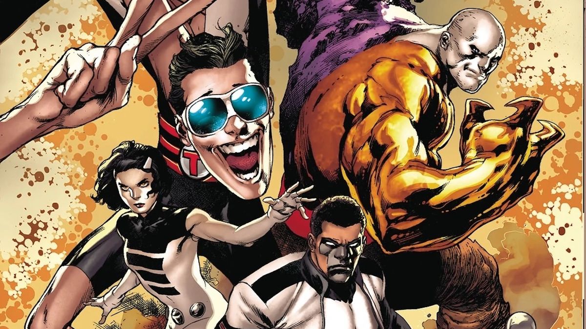 Terrifics members Plastic Man, Mr. Terrific, Metamorpho and Phantom Girl